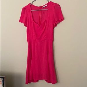 Pink Square Neck Mini Dress